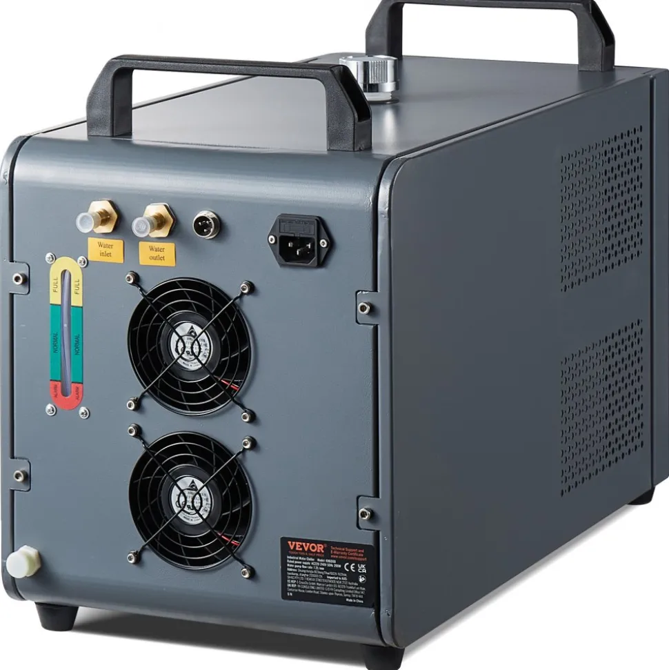 VEVOR Industrial Water Chiller, KH-6000, 200W Industrial Water Cooler Cooling System with Compressor 12 L Water Tank Capacity 7.8 L/min Max Flow Rate, for CO2 Laser Engraving Machine Cooling Machine