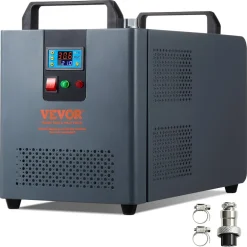 VEVOR Industrial Water Chiller, KH-6000, 200W Industrial Water Cooler Cooling System with Compressor 12 L Water Tank Capacity 7.8 L/min Max Flow Rate, for CO2 Laser Engraving Machine Cooling Machine