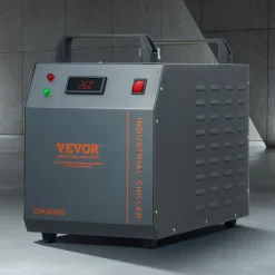 VEVOR Industrial Water Chiller, CW-3000, 80W Air-Cooled Industrial Water Cooler Cooling System with 12 L Water Tank Capacity 12 L/min Maximum Flow Rate, for Laser Engraving Machine Cooling Machine