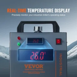 VEVOR Industrial Water Chiller, CW-3000, 80W Air-Cooled Industrial Water Cooler Cooling System with 12 L Water Tank Capacity 12 L/min Maximum Flow Rate, for Laser Engraving Machine Cooling Machine