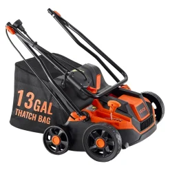 VEVOR 2-in-1 Electric Dethatcher and Scarifier, 13-Inch 13 Amp, Corded Lawn Dethatcher with 13-Gallon Thatch Collection Bag, 5-Position Depth Adjustment, Walk Behind Machine for Garden Yard Grass