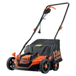 VEVOR 2-in-1 Electric Dethatcher and Scarifier, 13-Inch 13 Amp, Corded Lawn Dethatcher with 13-Gallon Thatch Collection Bag, 5-Position Depth Adjustment, Walk Behind Machine for Garden Yard Grass
