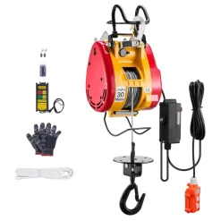 VEVOR 2-in-1 Electric Hoist Winch, 1100 lbs Capacity, 1800W Portable Power Winch, 98 ft Lifting Height, 36 ft/min with Wire and Wireless Remote Control, for Garage, Warehouse, Factory Lifting Towing