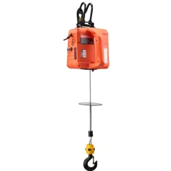 VEVOR 3-in-1 Electric Hoist Winch, 1100 lbs Capacity, 1500W Portable Electric Power Winch, 25 ft Lifting Height, 16.4 ft/min with Manual, Wired & Wireless Remote Control for Factory, Warehouss, Garage