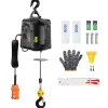 VEVOR 3-in-1 Electric Hoist Winch, 1550 lbs Capacity, 1500W Portable Power Winch Crane, 25 ft Lifting Height, 16.4 ft/min with Manual, Wired and Wireless Remote Control for Factory, Warehouss, Garage