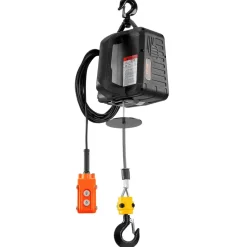 VEVOR 3-in-1 Electric Hoist Winch, 1550 lbs Capacity, 1500W Portable Power Winch Crane, 25 ft Lifting Height, 16.4 ft/min with Manual, Wired and Wireless Remote Control for Factory, Warehouss, Garage