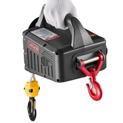 VEVOR 2-in-1 Electric Hoist Winch, 1100 lbs Capacity, 1500W Portable Power Winch Crane, 25 ft Lifting Height, 16.4 ft/min with Manual and Wired Remote Control for Factory, Warehouss, Garage