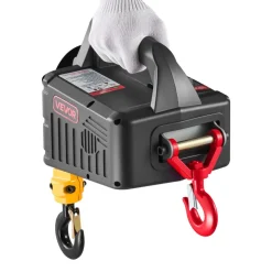 VEVOR 2-in-1 Electric Hoist Winch, 1100 lbs Capacity, 1500W Portable Power Winch Crane, 25 ft Lifting Height, 16.4 ft/min with Manual and Wireless Remote Control for Factory, Warehouss, Garage