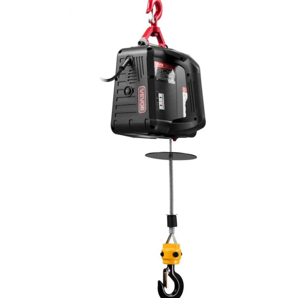 VEVOR 2-in-1 Electric Hoist Winch, 1100 lbs Capacity, 1500W Portable Power Winch Crane, 25 ft Lifting Height, 16.4 ft/min with Manual and Wireless Remote Control for Factory, Warehouss, Garage