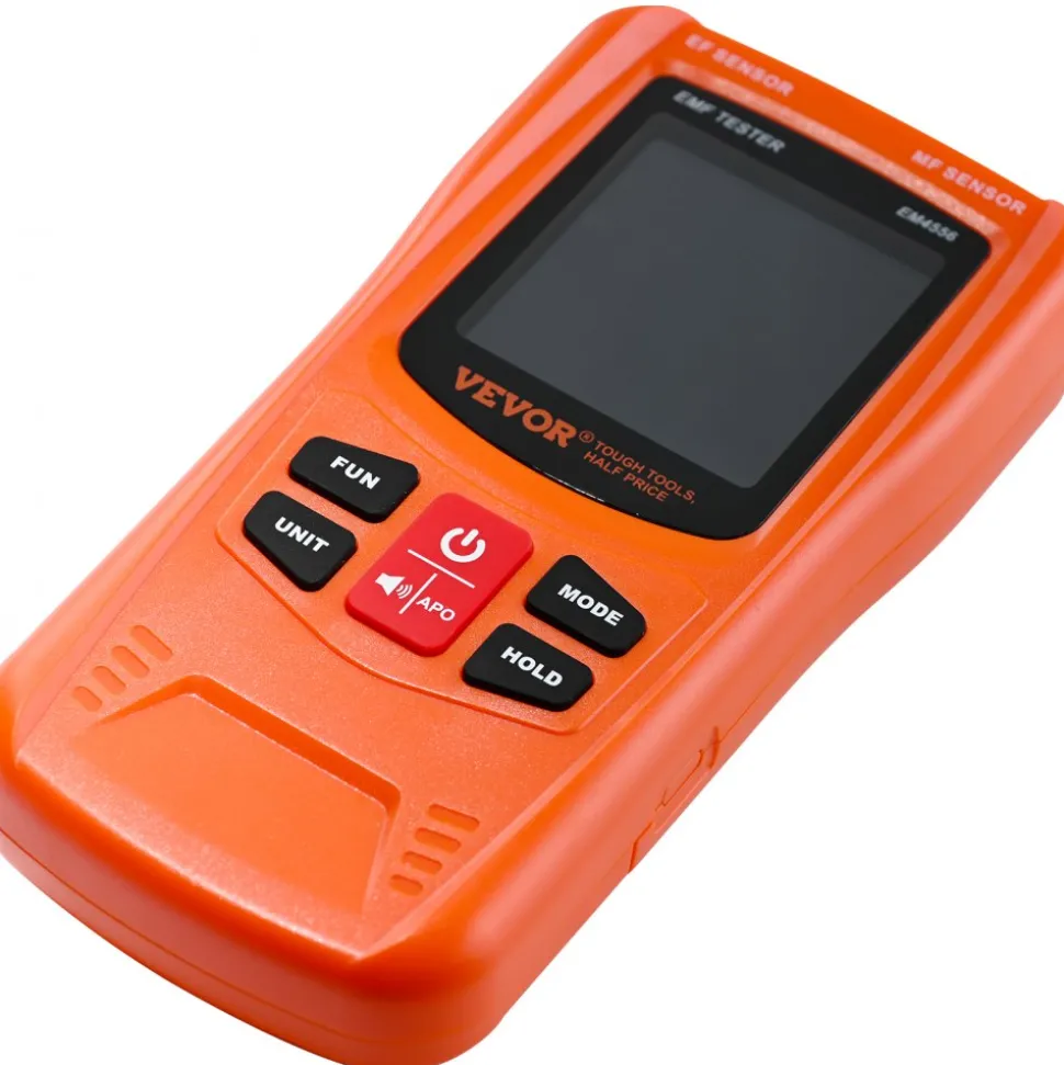VEVOR 3-in-1 EMF Meter, 5Hz-6GHz, Handheld Rechargeable Electromagnetic Field Radiation Detector, Digital LCD EMF Tester for EF MF RF Home Inspections Outdoor Ghost Hunting 5G Cell Tower Temperature