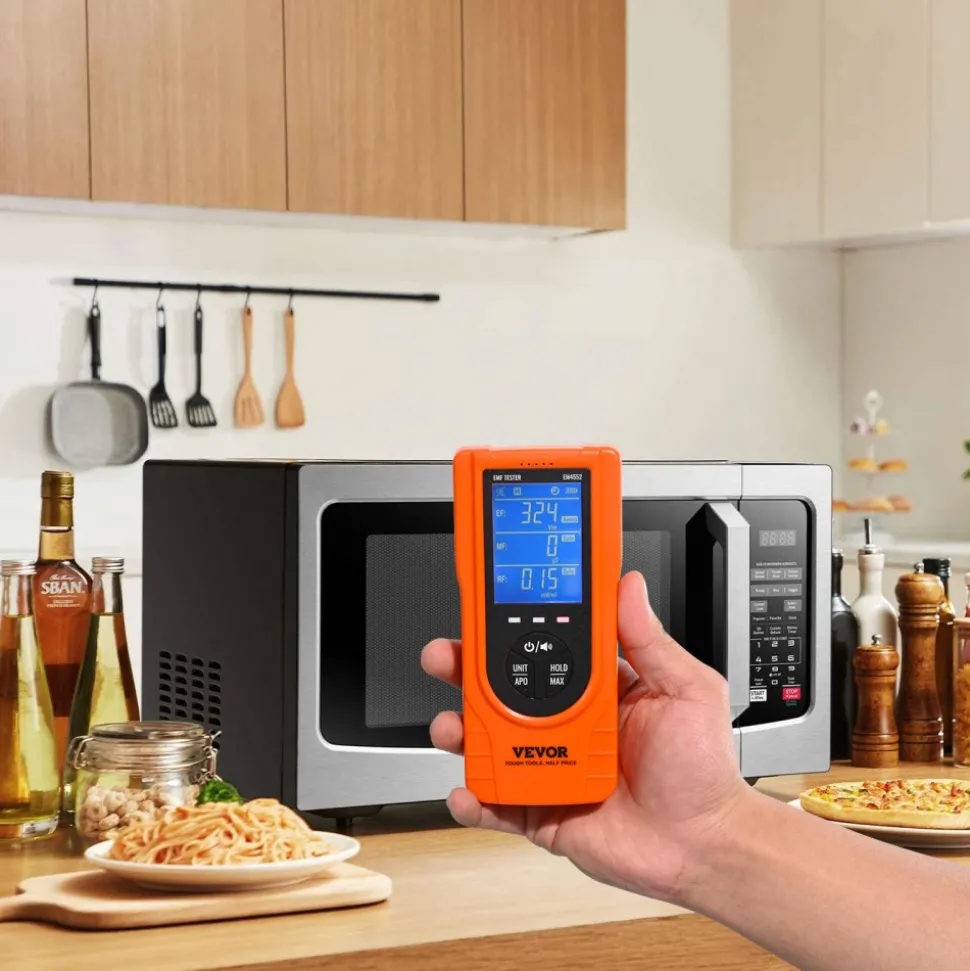 VEVOR 3-in-1 EMF Meter, 5Hz - 3.5GHz, Handheld Rechargeable Electromagnetic Field Radiation Detector, Digital LCD EMF Tester for EF MF RF Home Inspections Outdoor Ghost Hunting Paranormal Equipment