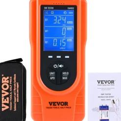 VEVOR 3-in-1 EMF Meter, 5Hz - 3.5GHz, Handheld Rechargeable Electromagnetic Field Radiation Detector, Digital LCD EMF Tester for EF MF RF Home Inspections Outdoor Ghost Hunting Paranormal Equipment