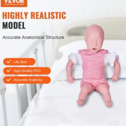 VEVOR Infant CPR Training Manikin, Heimlich Maneuver and Cardiopulmonary Resuscitation (CPR) Practice, Professional Infant Airway Obstruction Training Manikin, Baby Infarction Model for Education