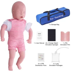 VEVOR Infant CPR Training Manikin, Heimlich Maneuver and Cardiopulmonary Resuscitation (CPR) Practice, Professional Infant Airway Obstruction Training Manikin, Baby Infarction Model for Education