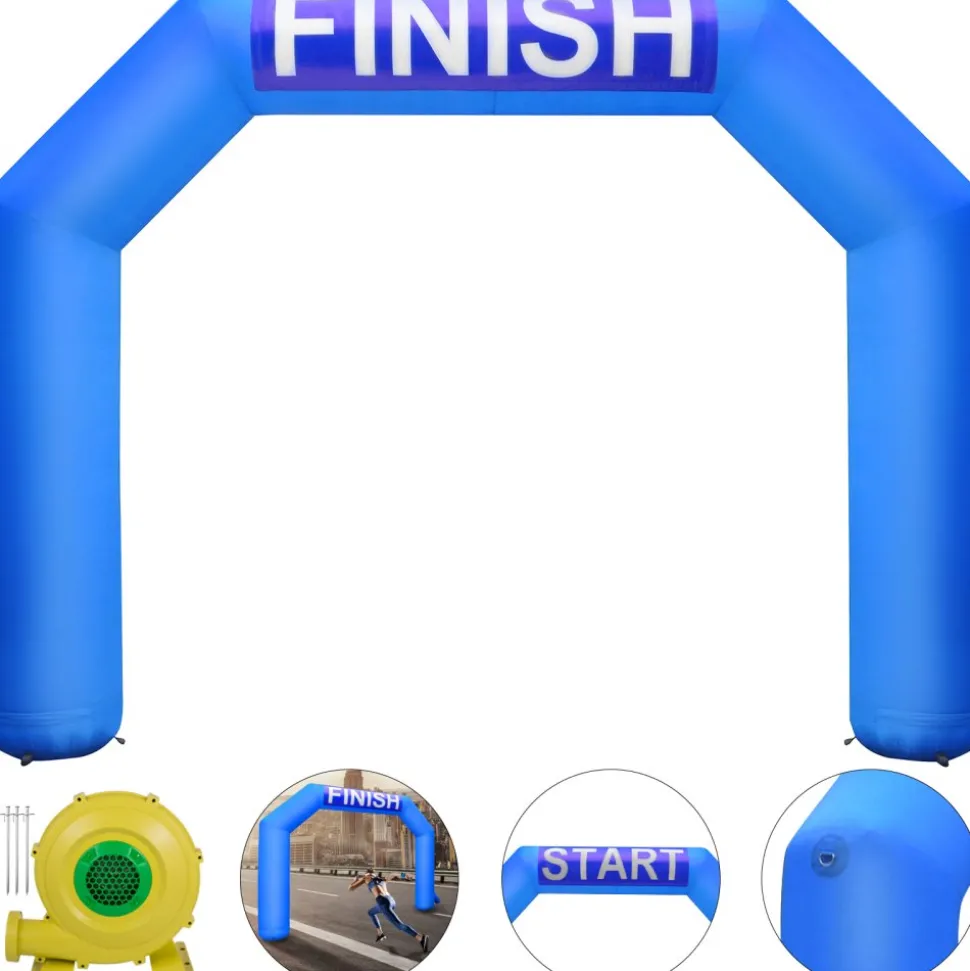 VEVOR Inflatable Arch, 15ft Hexagon Inflatable Arch, with Blower Inflatable Archway for Race Outdoor Advertising Commerce, Blue