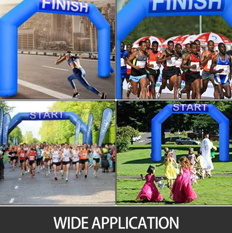 VEVOR Inflatable Arch, 15ft Hexagon Inflatable Arch, with Blower Inflatable Archway for Race Outdoor Advertising Commerce, Blue