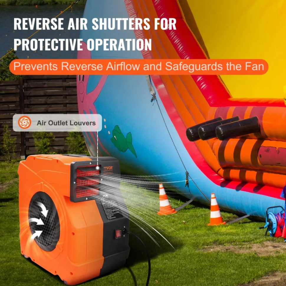 VEVOR Inflatable Blower, 1500W, 2 & 2.1 HP Bounce House Blower, Pump Commercial Air Blower for Inflatables, 3100 RPM Bouncy Castle Electric Fan Perfect for Bounce House, Tested to UL Standards