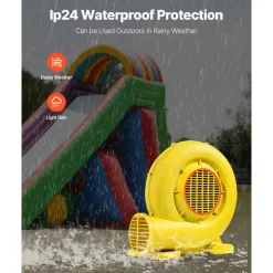 VEVOR Inflatable Blower, 380W&450W, 0.5 & 0.6 HP Bounce House Blower, Pump Commercial Air Blower for Inflatables, Bouncy Castle Electric Air Blower Fan Perfect for Bounce House, Waterslides, Yellow