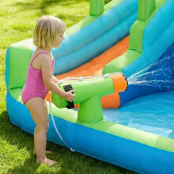 VEVOR Inflatable Bounce House, 11.3 x 12.3 x 7.0 ft Inflatable Bounce House Water Slide, Bouncer Castle with Castle Bounces, Basketball Hoop, Splash Pool & Water Ring Toss, for 3 to 4 Kids Ages 3 to 8