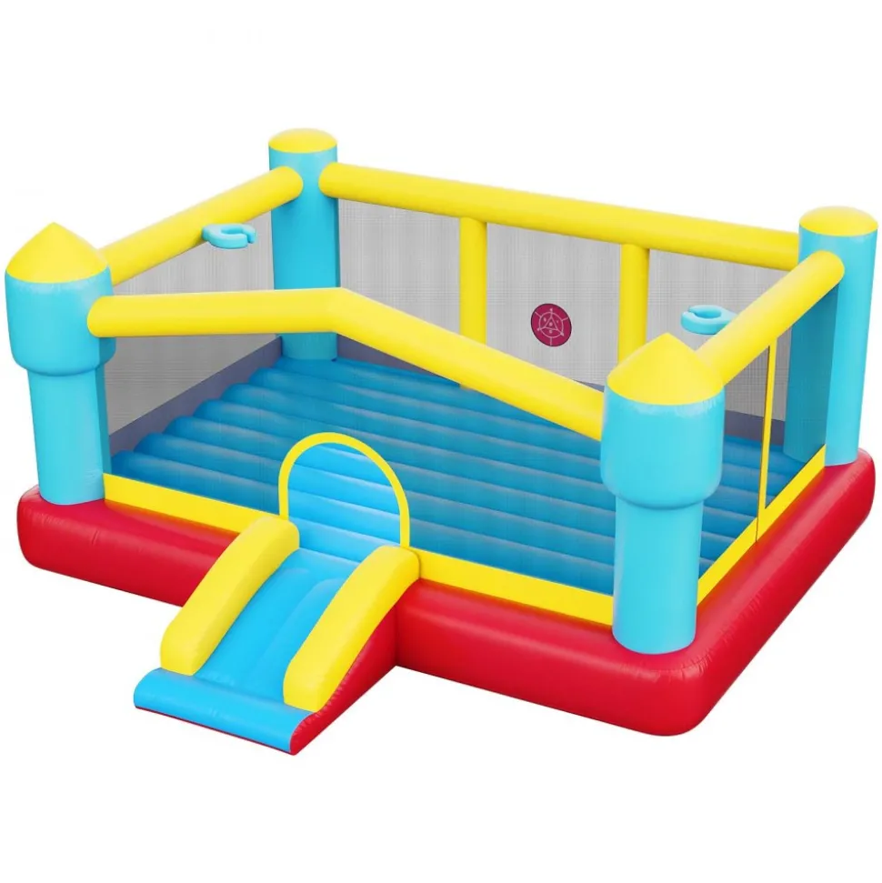 VEVOR Inflatable Bounce House, 12.5 x 13.1 x 6.5 ft Inflatable Bounce House Water Slide, Bouncer Castle with Castle Bounces, Basketball Hoop, Splash Pool & Water Ring Toss, for 3 to 4 Kids Ages 3 to 8