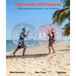 VEVOR Inflatable Bumper Balls 2-Pack, 5FT/1.5M Body Sumo Zorb Balls for Teen & Adult, 0.8mm Thick PVC Human Hamster Bubble Balls for Outdoor Team Gaming Play, Bumper Bopper Toys for Garden, Yard, Park