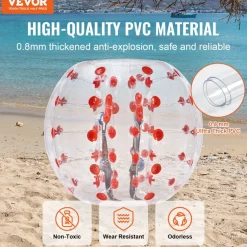 VEVOR Inflatable Bumper Ball 1-Pack, 4FT/1.2M Body Sumo Zorb Balls for Teen & Adult, 0.8mm Thick PVC Human Hamster Bubble Balls for Outdoor Team Gaming Play, Bumper Bopper Toys for Garden, Yard, Park