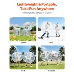 VEVOR Inflatable Bumper Ball 1-Pack, 5FT/1.5M Body Sumo Zorb Balls for Teen & Adult, 0.8mm Thick PVC Human Hamster Bubble Balls for Outdoor Team Gaming Play, Bumper Bopper Toys for Garden, Yard, Park