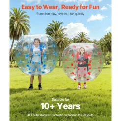 VEVOR Inflatable Bumper Balls 2-Pack, 4FT/1.2M Body Sumo Zorb Balls for Teen & Adult, 0.8mm Thick PVC Human Hamster Bubble Balls for Outdoor Team Gaming Play, Bumper Bopper Toys for Garden, Yard, Park