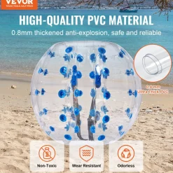 VEVOR Inflatable Bumper Ball 1-Pack, 4FT/1.2M Body Sumo Zorb Balls for Teen & Adult, 0.8mm Thick PVC Human Hamster Bubble Balls for Outdoor Team Gaming Play, Bumper Bopper Toys for Garden, Yard, Park