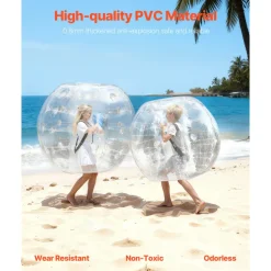 VEVOR Inflatable Bumper Balls 2-Pack, 4FT/1.2M Body Sumo Zorb Balls for Teen & Adult, 0.8mm Thick PVC Human Hamster Bubble Balls for Outdoor Team Gaming Play, Bumper Bopper Toys for Garden, Yard, Park