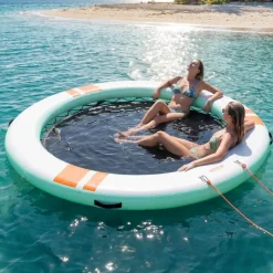 VEVOR Inflatable Floating Dock, 10FT Round Inflatable Dock Platform, Non-Slip Water Floating Mat with Portable Carrying Bag & Detachable Ladder, Platform Island Raft for Pool Beach Ocean