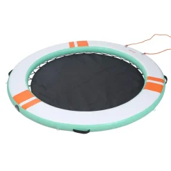 VEVOR Inflatable Floating Dock, 6 x 5FT Inflatable Dock Platform, Non-Slip Water Floating Dock Mat with Portable Carrying Bag & Detachable Ladder, Floating Platform Island Raft for Pool Beach Ocean
