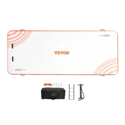 VEVOR Inflatable Floating Dock, 15 x 6FT Inflatable Dock Platform, Non-Slip Water Floating Dock Mat with Detachable Ladder & Portable Carrying Bag, Floating Platform Island Raft for Ocean Pool Beach