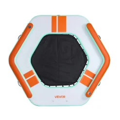 VEVOR Inflatable Floating Dock, 8.5 x 8.5 FT Inflatable Dock Platform, Non-Slip Water Air Mat with Portable Carrying Bag and Detachable Ladder, Floating Water Platform Island Raft for Pool Beach Ocean