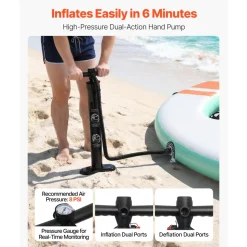 VEVOR Inflatable Floating Dock, 10x8 FT Round Inflatable Dock Platform, Non-Slip Water Air Mat with Portable Carrying Bag & Detachable Ladder, Floating Water Platform Island Raft for Pool Beach Ocean