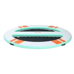 VEVOR Inflatable Floating Dock, 10x8 FT Round Inflatable Dock Platform, Non-Slip Water Air Mat with Portable Carrying Bag & Detachable Ladder, Floating Water Platform Island Raft for Pool Beach Ocean