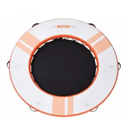 VEVOR Inflatable Floating Dock, 8.5x8.5 FT Inflatable Dock Platform, Non-Slip Water Mat with Portable Carrying Bag & Detachable Ladder, Floating Water Platform Island Raft for Pool Beach Ocean, Orange
