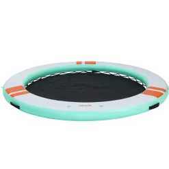 VEVOR Inflatable Floating Dock, 12 FT Round Inflatable Dock Platform, Non-Slip Water Air Mat with Portable Carrying Bag and Detachable Ladder, Floating Water Platform Island Raft for Pool Beach Ocean