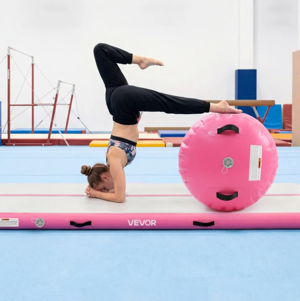VEVOR Inflatable Gymnastics Air Mat 20 ft Training Mats w/ Electric Pump, 8 inches Thick Sturdy Tumble Track, Tumbling Mat for Home Use/Gym/Outdoor/Yoga/Cheerleading/Beach/Park/Water, Mint Green
