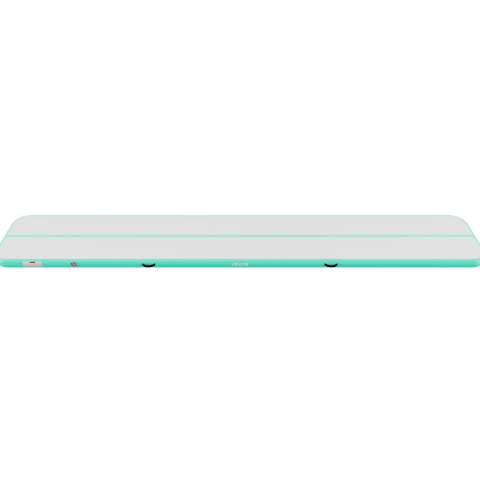 VEVOR Inflatable Gymnastics Air Mat 16.4 ft Training Mats w/ Electric Pump, 4 inches Thick Sturdy Tumble Track, Tumbling Mat for Home Use/Gym/Outdoor/Yoga/Cheerleading/Beach/Park/Water, Mint Green