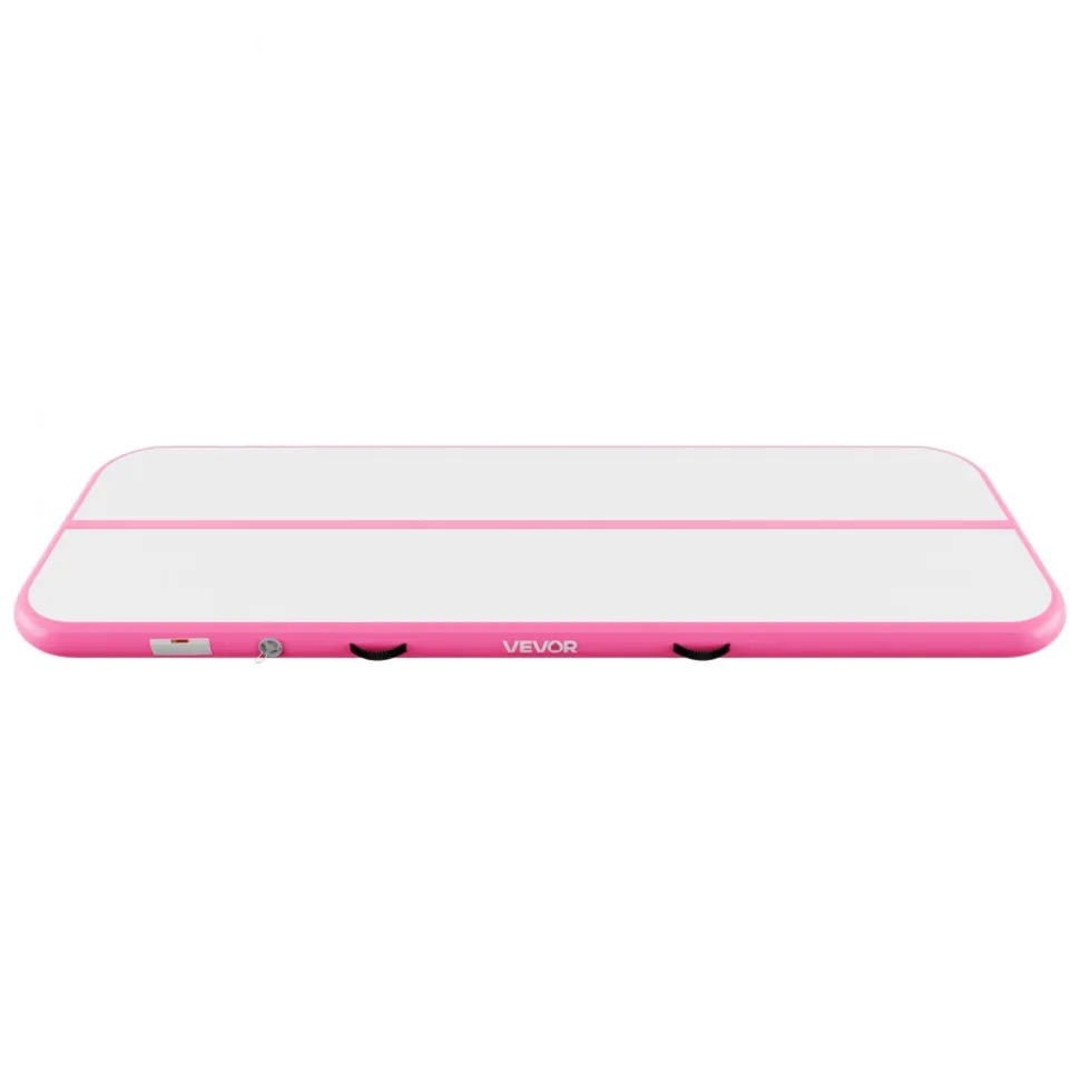 VEVOR Inflatable Gymnastics Air Mat 10 ft Training Mats w/ Electric Pump, 4 inches Thick Sturdy Tumble Track, Tumbling Mat for Home Use/Gym/Outdoor/Yoga/Cheerleading/Beach/Park/Water, Pink