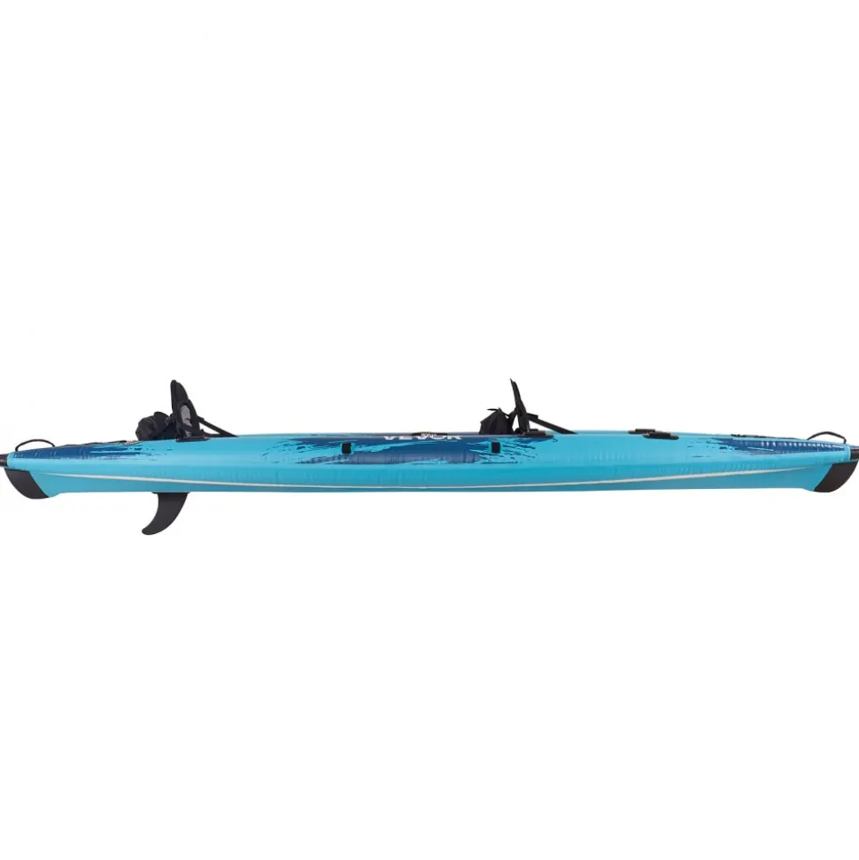 VEVOR Inflatable Kayak, 2-Person Inflatable Recreational Kayak 700LBS Capacity, Leak & Puncture-Resistant with Padded Seat, PVC Drop-Stitch Floor, 2 Paddles, Hand Pump & Carry Bag for Fishing Camping