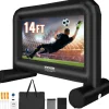 VEVOR Inflatable Movie Screen, 14 FT Inflatable Projector Screen for Outside with Blower and Carrying Bag, Front/Rear Projection, Oxford Fabric Blow Up Screen for Outdoor Parties Backyard Movie Night