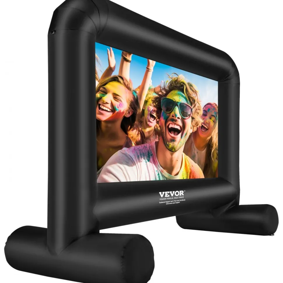 VEVOR Inflatable Movie Screen, 14 FT Inflatable Projector Screen for Outside with Blower and Carrying Bag, Front/Rear Projection, Oxford Fabric Blow Up Screen for Outdoor Parties Backyard Movie Night