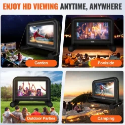 VEVOR Inflatable Movie Screen, 14 FT Inflatable Projector Screen for Outside with Blower and Carrying Bag, Front/Rear Projection, Oxford Fabric Blow Up Screen for Outdoor Parties Backyard Movie Night