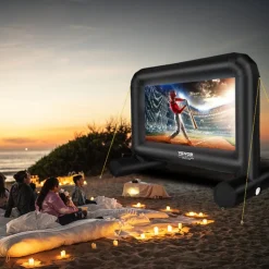 VEVOR Inflatable Movie Screen, 14 FT Inflatable Projector Screen for Outside with Blower and Carrying Bag, Front/Rear Projection, Oxford Fabric Blow Up Screen for Outdoor Parties Backyard Movie Night