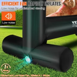 VEVOR Inflatable Movie Screen, 14 FT Inflatable Projector Screen for Outside with Blower and Carrying Bag, Front/Rear Projection, Oxford Fabric Blow Up Screen for Outdoor Parties Backyard Movie Night