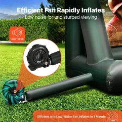 VEVOR Inflatable Movie Screen 24FT Inflatable Projector Screen for outside with 360W Air Blower Inflatable Screen Oxford Fabric Material Blow Up Screen for Outdoor Movie Supports Front/Rear Projection