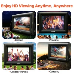 VEVOR Inflatable Movie Screen 24FT Inflatable Projector Screen for outside with 360W Air Blower Inflatable Screen Oxford Fabric Material Blow Up Screen for Outdoor Movie Supports Front/Rear Projection