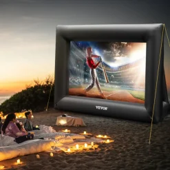 VEVOR Inflatable Movie Screen 24FT Inflatable Projector Screen for outside with 360W Air Blower Inflatable Screen Oxford Fabric Material Blow Up Screen for Outdoor Movie Supports Front/Rear Projection